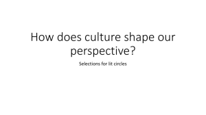 How does culture shape our perspective?