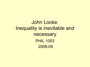 John Locke: Inequality is inevitable and necessary