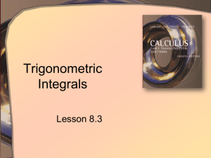More Trigonometric Integrals
