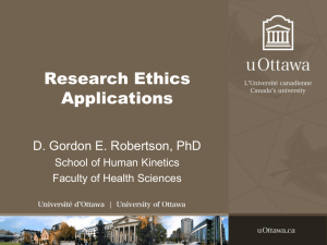 Research Ethics Application - Faculty of Health Sciences