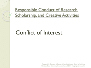 Conflict of Interest - The Graduate School