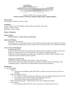 March 19, 2015 at 6:45 PM @ Sandown Public Library Minutes DRAFT