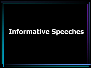 Informative Speeches Informative Speech