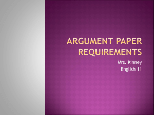 Argument Paper Requirements
