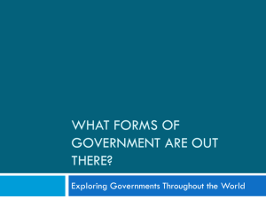 What kinds of government are out there?