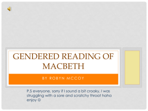 Gendered reading of Macbeth