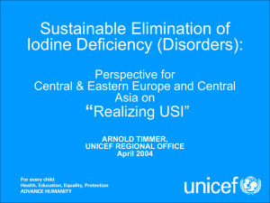 Sustainable Elimination of Iodine Deficiency (Disorders)