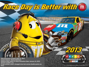 NASCAR 2013 Sales Objectives