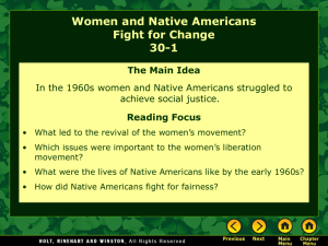 Lesson 30-1: Women and Native Americans Fight For Change