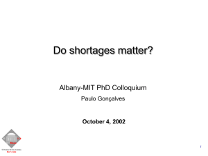 Do Shortages Matter? - System Dynamics Society