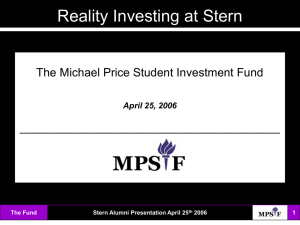 Reality Investing at Stern