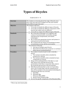 Types of Bicycles Lesson Plan (MicrosoftWord)
