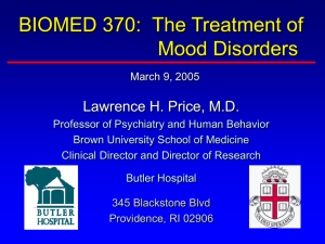 BIOMED 370: The Treatment Of Mood Disorders