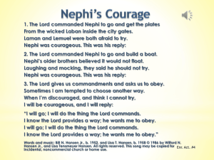 1. The Lord commanded Nephi to go and get the plates From the