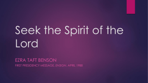 Seeking the Spirit of the Lord