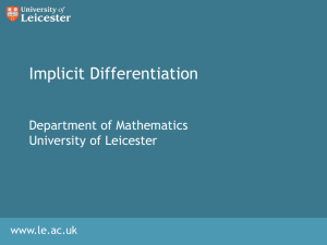 Implicit differentiation - University of Leicester