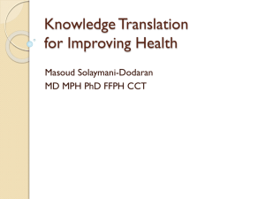 Role of knowledge translation in improving health