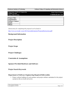 Senior Project Proposal - Software Engineering @ RIT