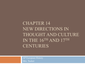 Chapter 14 New Directions in Thought and Culture in the 16th and