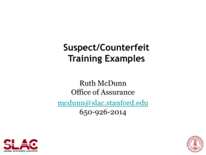 Suspect/Counterfeit Awareness Training