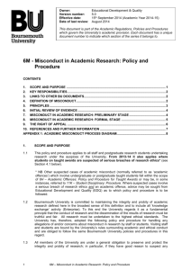 6M Misconduct in Academic Research: Policy and Procedure
