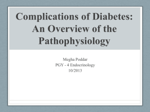 Pathophysiology of Complications of Diabetes