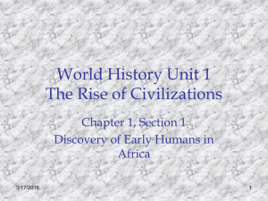 World History Unit 1 The Rise of Civilizations