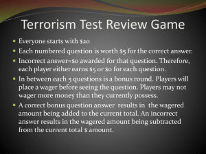 Terrorism Test Review Game