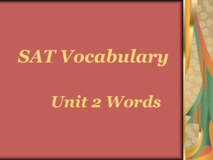 SAT Vocabulary Unit 2 Words