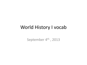 World History I vocab