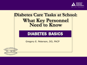 Diabetes Care in the School - K