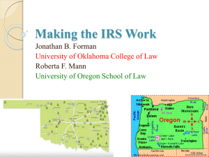 Making the IRS Work - University of Oklahoma
