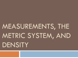 Measurements & The Metric System