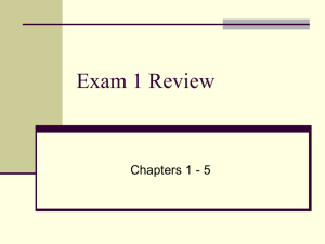 Exam 1 Review