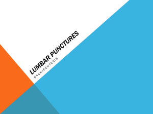 Lumbar Punctures - Clinical Departments