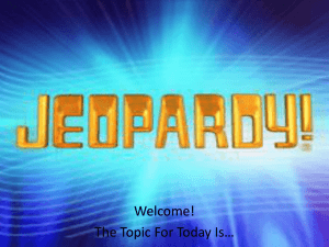 Chapter 5 Jeopardy - West Clark Community Schools
