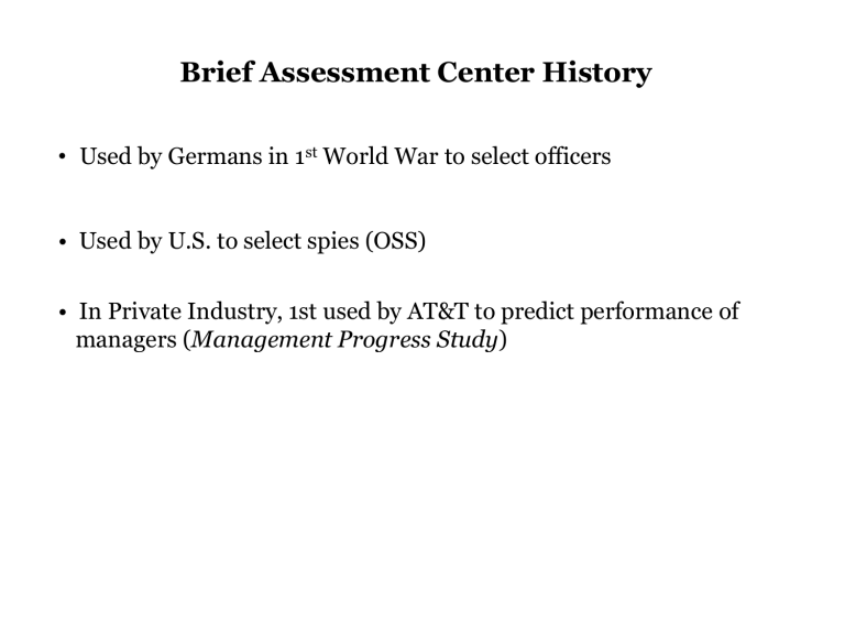 Assessment Center Slides
