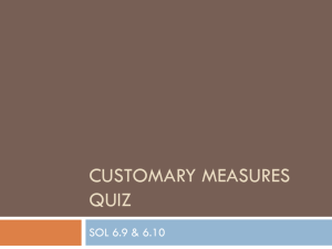 Customary Measures Quiz