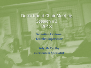 Department Chair Meeting February 7