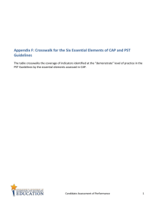 Appendix F: Crosswalk for the Six Essential Elements of CAP and