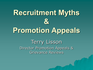 Recruitment Myths and Promotion Appeals