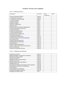 Chemistry 30 Tasks