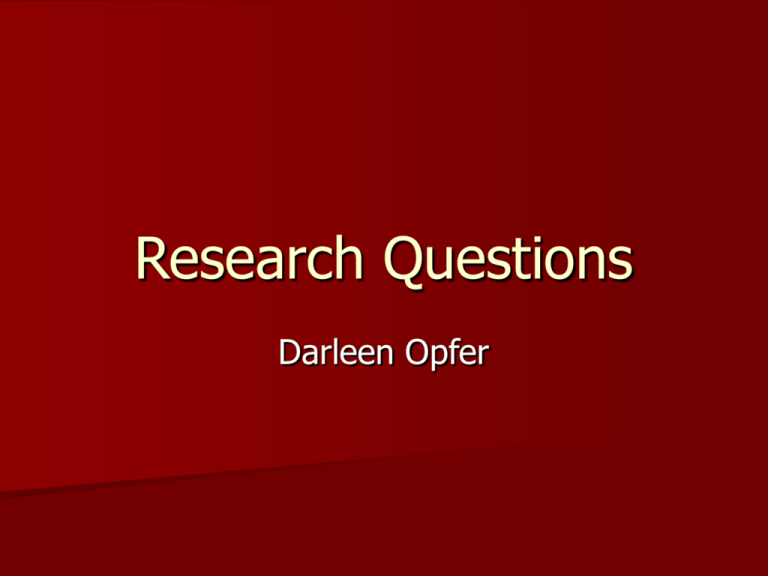 Guidelines For Quantitative Research Questions Examples Of Repeated