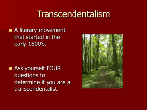 Transcendentalism and Modernism