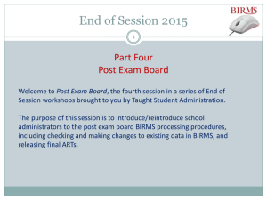 Post-Exam Board presentation 2015