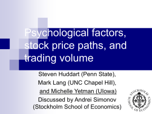 Psychological factors, stock price paths, and