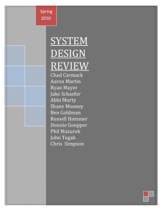SYSTEM DESIGN REVIEW