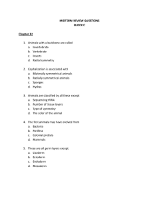 MIDTERM REVIEW QUESTIONS BLOCK C Chapter 32 Animals with