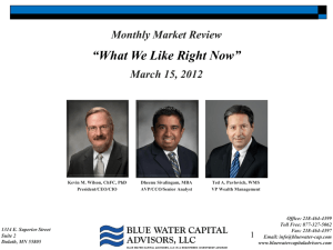Why High Prices: (1) - Blue Water Capital Advisors