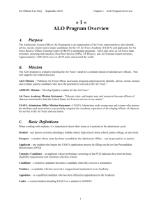ALO Program Overview - What is the Air Force Admissions Liaison